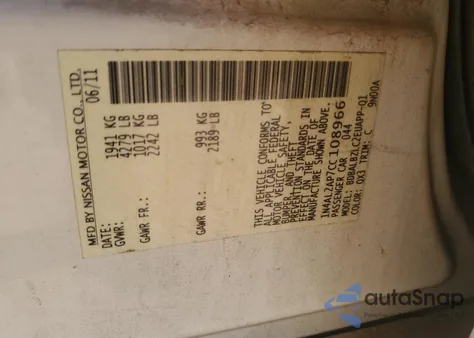 2012 Nissan Altima Base from USA, damaged, VIN 1N4AL2AP7CC108966